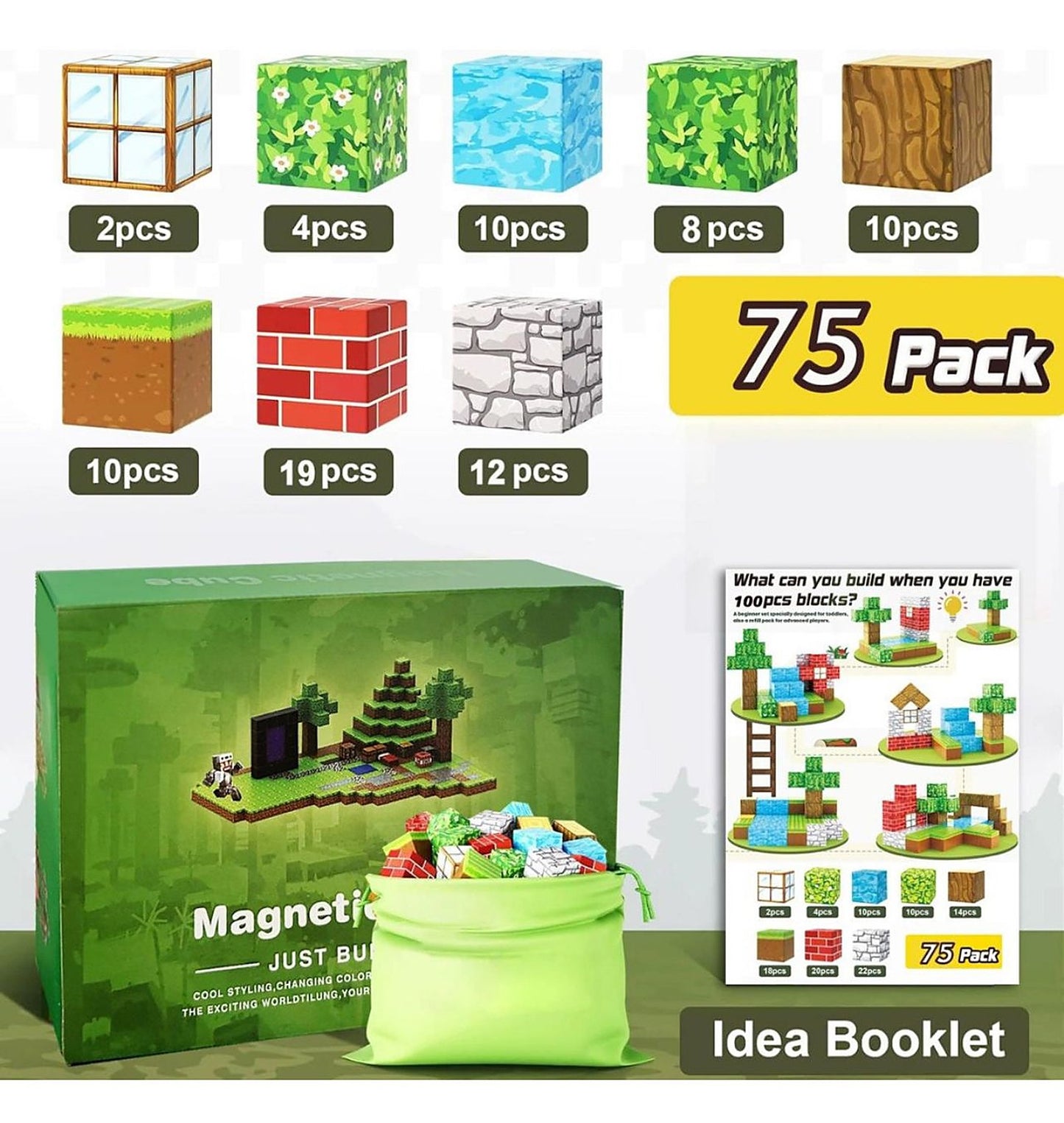 PixelBlocks™ — Bloques Magnéticos de Construcción 75 Piezas