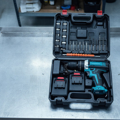 MaestroKit™ — Taladro Inalámbrico + 2 Baterías + Kit de Accesorios