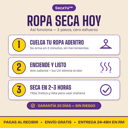 Cómo funciona SecaYa en 3 pasos