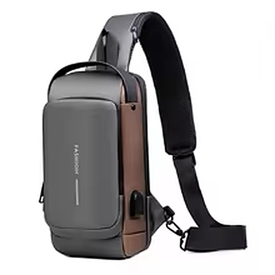 Mochila Antirobo color gris/cobre
